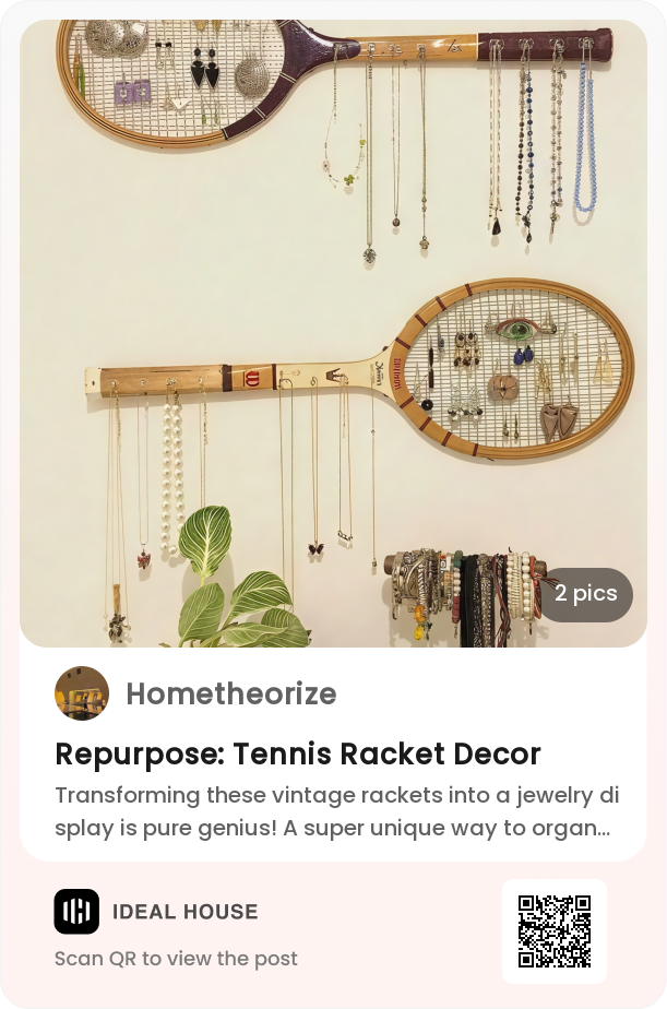 Repurpose: Tennis Racket Decor