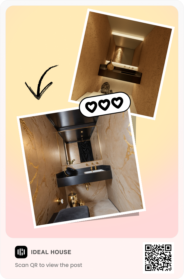 large bathroom with metallic and gold accents in a residential home